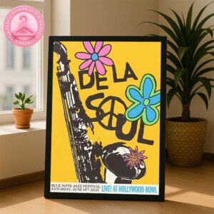 De La Soul Live at Hollywood Bowl in Los Angeles CA on June 14 2025 Blue Note Jazz Festival Poster With Retro Flower Artwork Home Decor Poster Canvas