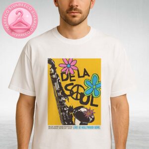 De La Soul Live at Hollywood Bowl in Los Angeles CA on June 14 2025 Blue Note Jazz Festival Poster With Retro Flower Artwork Unisex T-Shirt