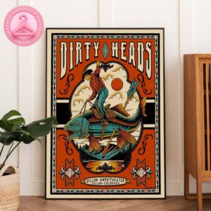 Dirty Heads Concert Poster At Dillon Amphitheater In Dillon Colorado On June 28 2025 With Cowboy Riding Fish Artwork Home Decor Poster Canvas