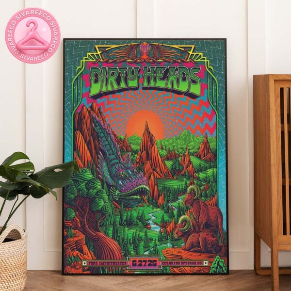 Dirty Heads Concert Poster For Colorado Springs At Ford Amphitheater On June 27 2025 Home Decor Poster Canvas
