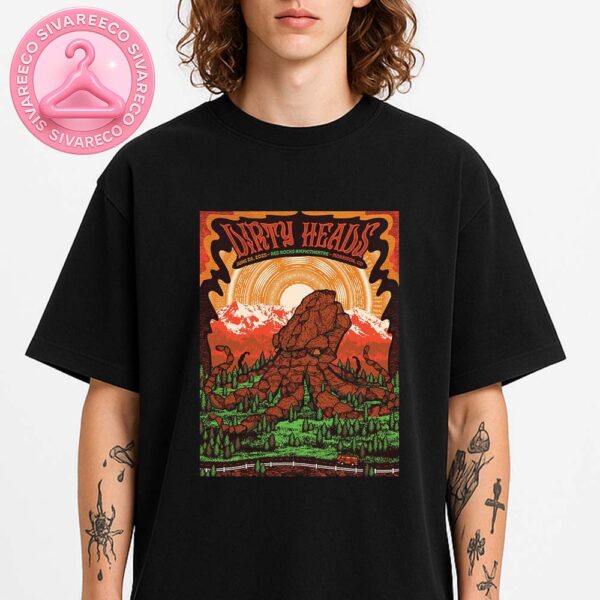 Dirty Heads Live Poster At Red Rocks Amphitheatre In Morrison Colorado On June 26 2025 With Psychedelic Rock Artwork Unisex T-Shirt