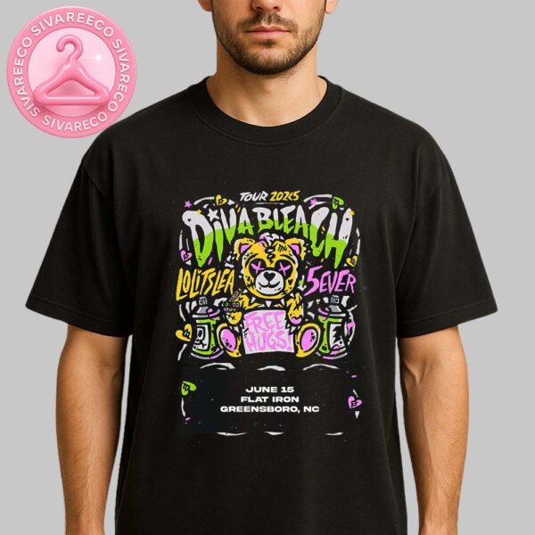 Diva Bleach Tour 2025 Music Show Poster For Greensboro North Carolina USA At Flat Iron On June 15 2025 Unisex T-Shirt