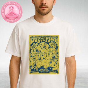 Dogs In A Pile Live Poster At Rocking The Docks In Lewes Delaware On June 19 2025 With Melting Dog Artwork Unisex T-Shirt