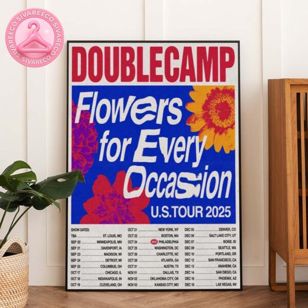 Doublecamp Flowers For Every Occasion Tour Poster 2025 With Full US Cities And Dates Home Decor Poster Canvas