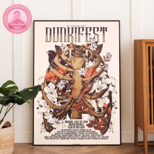 Dunk!Fest 2025 At Chinastraat In Ghent, Belgium – Floral Skull And Birds Festival Artwork Home Decor Poster Canvas
