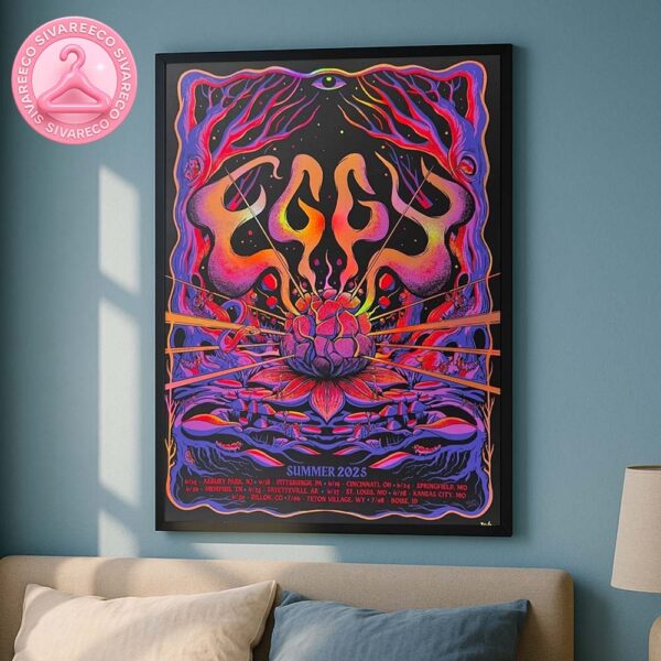Eggy Summer Tour Live Artwork At Various Venues In NJ PA OH AR MO CO WY ID On June 14 To July 8 2025 Home Decor Poster Canvas
