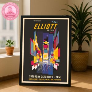 Elliott Us Tour 2025 At Cobra Lounge In Chicago On Saturday October 4 2025 Home Decor Poster Canvas
