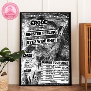 Erode Sinister Feeling Eyez Wide Shut Tour 2025 Hardcore Punk Poster – Baltimore North Carolina Heavy Show Art Home Decor Poster Canvas