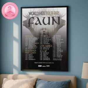 Faun World Hex Tour 2025 Poster For World Tour Mystical Antlered Deer Spirit With Ethereal Forest Art Work Home Decor Poster Canvas