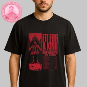 Fit For A King The Lonely God Tour 2025 Poster With Gothic Red Black Artwork And Full US Tour Dates Unisex T-Shirt