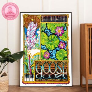 Goose Concert Poster At CMAC In Canandaigua New York On June 21 2025 – Art Nouveau Lotus Pond Design By AJ Masthay Home Decor Poster Canvas