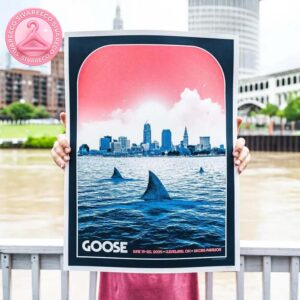 Goose Tour Poster At Jacobs Pavilion In Cleveland Ohio On June 19 And 20 2025 Featuring Shark Fins In City Waterfront Design Home Decor Poster Canvas