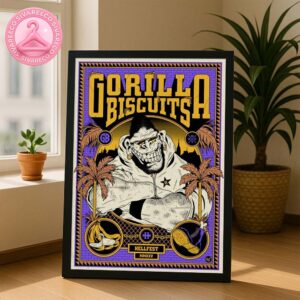 Gorilla Biscuits Music Show Poster In Clisson France At Hellfest 2025 Gorilla Artwork Home Decor Poster Canvas