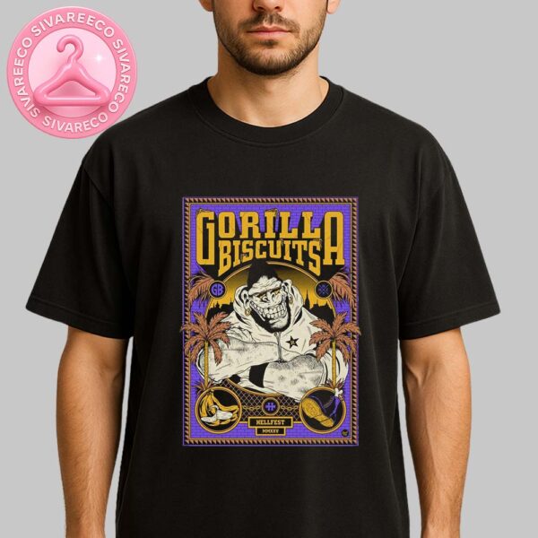 Gorilla Biscuits Music Show Poster In Clisson France At Hellfest 2025 Gorilla Artwork Unisex T-Shirt