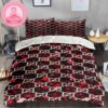 Gucci And Disney Mickey Mouse And Minnie Mouse Monogram Background Bedding Set