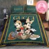 Gucci And Diamond Luxury Brand Monogram Pattern Logo Stripe Duvet Cover Bedding Set