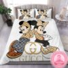 Gucci Luxury Big Logo Bee And Tiger Vintage Monogram Brand Background Bedding Set