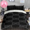 Gucci Luxury Big Logo With The Rolling Stones Music Band Vintage Monogram Background Bedding Set