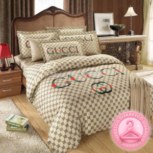 Gucci Luxury Monogram Pattern Big Logo Bedding Set