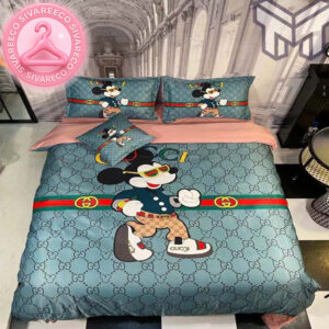 Gucci Mickey Mouse Fashion Luxury Brand Bedding Set Home Decor