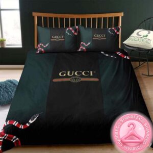 Gucci Snake Luxury Logo Monogame Brand Bedding Set