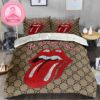 Gucci x Adidas Brand Vintage Monogram Pattern Logo Stripe Duvet Cover Bedding Set