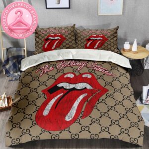 Gucci With The Rolling Stones Luxury Brand Big Logo Monogram Bedding Set