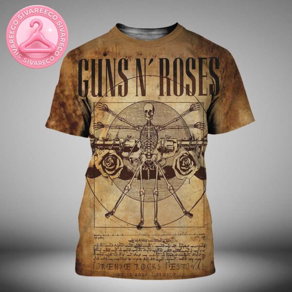 Guns N Roses Firenze Rocks Festival Music Show Poster In Florence IT June 12 2025 All Over Print Shirt