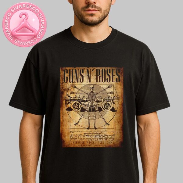 Guns N Roses Firenze Rocks Festival Music Show Poster In Florence IT June 12 2025 Unisex T-Shirt