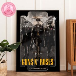 Guns N Roses Live Show Poster At Villa Park In Birmingham UK On June 23 2025 Featuring Peaky Blinders Skeleton Gang Illustration Home Decor Poster Canvas