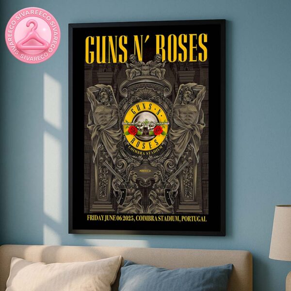 Guns N Roses Live Show Poster For Portugal At Coimbra Stadium On Friday June 6 2025 Home Decor Poster Canvas
