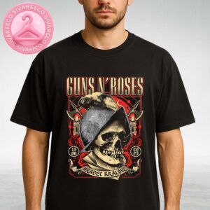 Guns N Roses Live at Hradec Kralove in Czechia on June 15 2025 Skull and Helmet Poster With Medieval Gothic Artwork Unisex T-Shirt