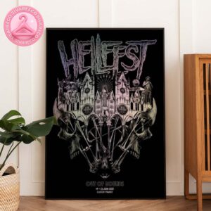 Hellfest Open Air Festival Poster In Clisson France On June 22 2025 Featuring Gothic Castle Built On Skulls And Ferris Wheels Home Decor Poster Canvas