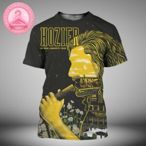 Hozier Unreal Unearth Tour Poster At Historic Crew Stadium In Columbus Ohio On June 18 2025 With Double Exposure Microphone And Silhouette Artwork All Over Print Shirt