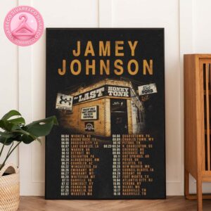 Jamey Johnson The Last Honky Tonk Tour Poster At Winchester CA On June 22 2025 Featuring Vintage Barfront Venue Illustration Home Decor Poster Canvas