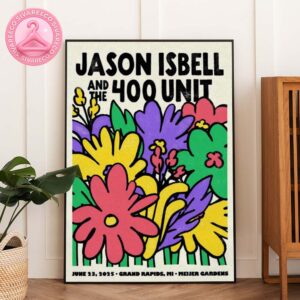 Jason Isbell And The 400 Unit Poster At Meijer Gardens In Grand Rapids MI On June 23 2025 Featuring Bold Colorful Floral Illustration Home Decor Poster Canvas
