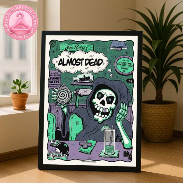 Joe Russo’s Almost Dead Music Show Poster For Hampton Beach New Hampshire USA And Hyannis Massachusetts USA On June 12 And 13 2025 Home Decor Poster Canvas