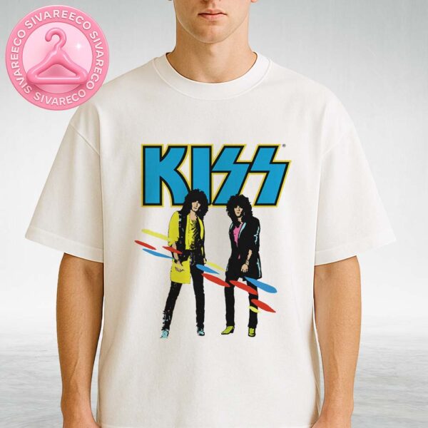 KISS Band Members White Shirt With Color Splash Unisex T-Shirt