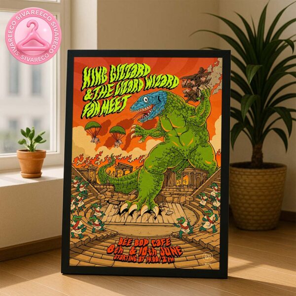 King Gizzard And The Lizard Wizard Fan Meet Poster At Bee Bod Cafe On June 8th And 10th 2025 Home Decor Poster Canvas