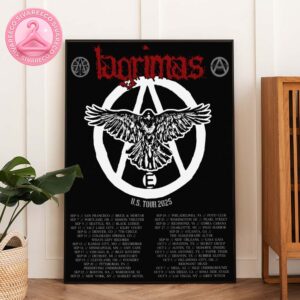 Lagrimas US Tour 2025 Anarcho Hardcore Punk Poster With Raven Artwork Home Decor Poster Canvas