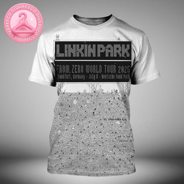 Linkin Park At Deutsche Bank Park In Frankfurt Germany On July 8 2025 From Zero World Tour Black and White Crowd Artwork All Over Print Shirt