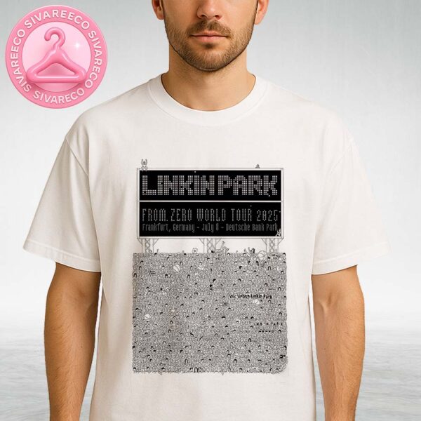 Linkin Park At Deutsche Bank Park In Frankfurt Germany On July 8 2025 From Zero World Tour Black and White Crowd Artwork Unisex T-Shirt