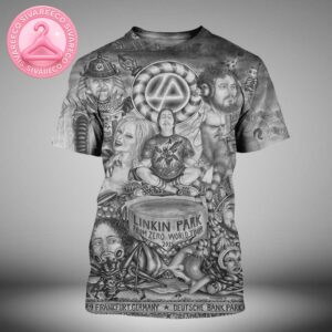 Linkin Park At Deutsche Bank Park In Frankfurt Germany On July 9 2025 From Zero World Tour Surreal Pencil Drawing Artwork All Over Print Shirt