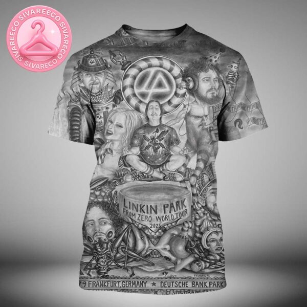 Linkin Park At Deutsche Bank Park In Frankfurt Germany On July 9 2025 From Zero World Tour Surreal Pencil Drawing Artwork All Over Print Shirt