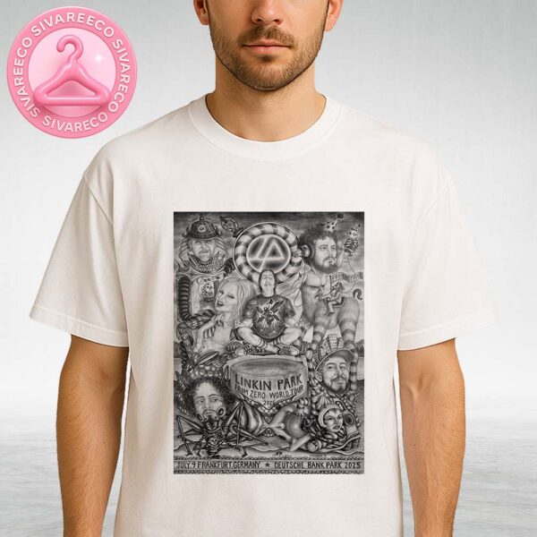Linkin Park At Deutsche Bank Park In Frankfurt Germany On July 9 2025 From Zero World Tour Surreal Pencil Drawing Artwork Unisex T-Shirt