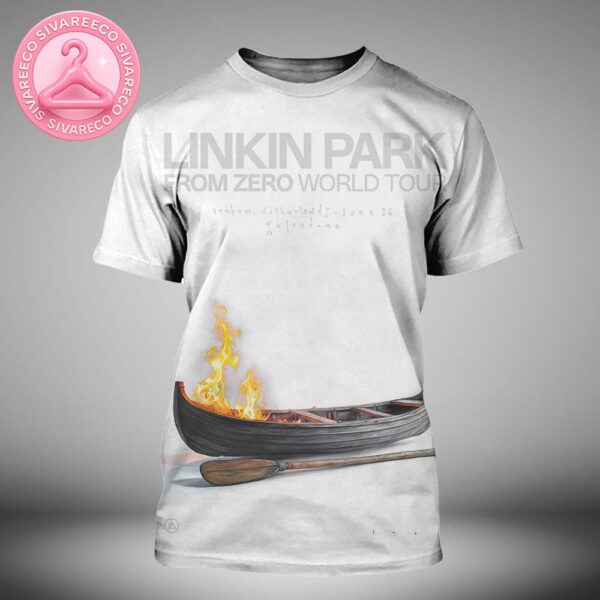 Linkin Park At GelreDome In Arnhem Netherlands On June 26 2025 From Zero World Tour Burning Viking Boat Artwork All Over Print Shirt
