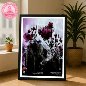 Linkin Park At Merkur Spiel Arena In Düsseldorf Germany On July 1 2025 From Zero World Tour Abstract Floral Artwork Home Decor Poster Canvas