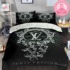 Louis Vuitton Luxury Brown Monogram With Golden Box Frame Bedding Set
