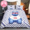 Louis Vuitton x Supreme In Signature Red Monogram Background Comforter Bedding Set