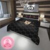 Luxury Gucci Heart Big Logo With Vintage Monogram Background Bedding Set